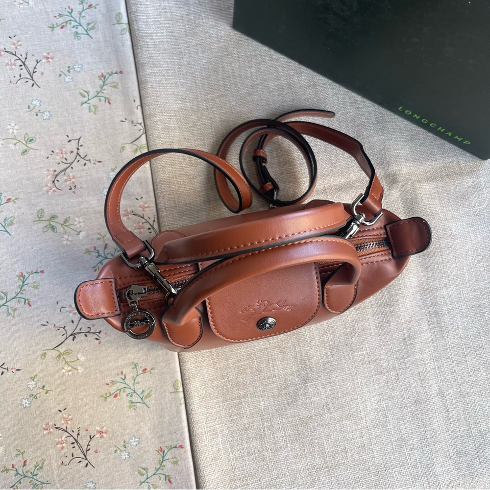 Longchamp Brown Leather Bag with Top Handles - Picture 4 of 11
